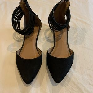 Black Flats with Ankle Straps